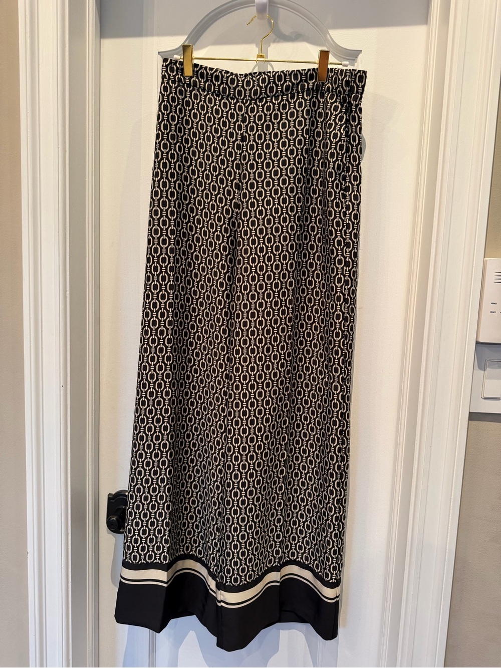 H&M Black and White Geometric Wide Lwg Pants